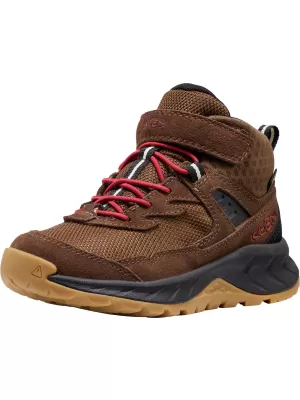 Dětské kotníkové boty KEEN HIGHTRAIL MID WP CHILDREN DARK EARTH/GARNET