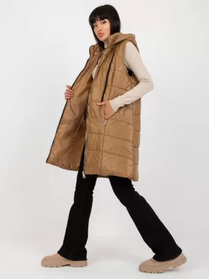 Dámská vesta OCH BELLA TW-KZ-BI-82019.09 LIGHT BROWN
