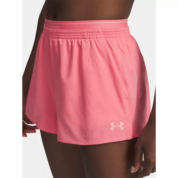  Dámské kraťasy UNDER ARMOUR VANISH WOVEN 3IN SHORTS 6009965-600 RŮŽOVÁ 