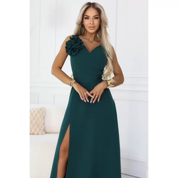  Dámské šaty NUMOCO 669-1 LAHVOVÁ ZELEŇ 