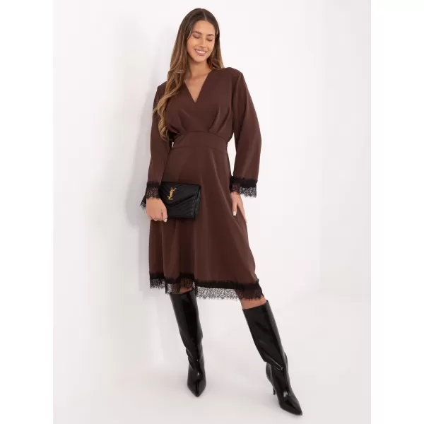  Dámské šaty ITALY MODA MI-SK-92477.18P DARK BROWN 