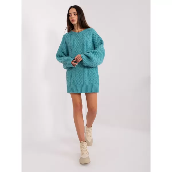  Dámský svetr WOOL FASHION ITALIA AT-SW-2367-2.64P TURQUOISE 