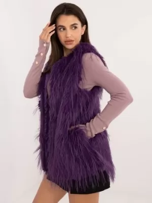 Dámská vesta WOOL FASHION ITALIA AT-KZ-2349-1.50 DARK PURPLE