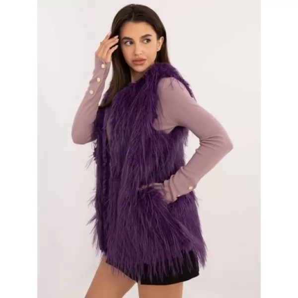  Dámská vesta WOOL FASHION ITALIA AT-KZ-2349-1.50 DARK PURPLE 