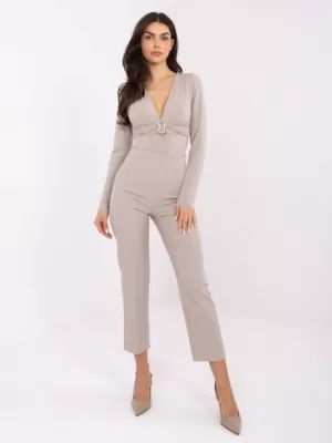 Dámské kalhoty RUE PARIS IT-SP-FL9069.00 LIGHT BEIGE