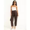 Dámské kalhoty RUE PARIS RV-SP-A1311.60 DARK BROWN