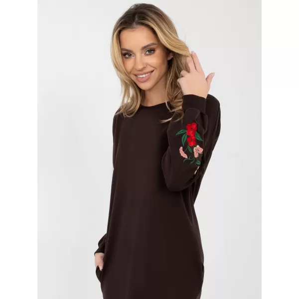  Dámské šaty RUE PARIS RV-SK-8088.59 DARK BROWN 