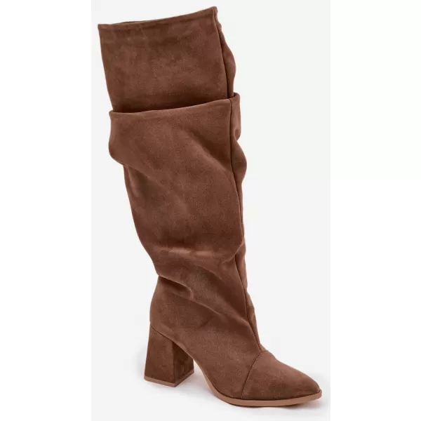  Dámské kozačky ZAZOO 4228 LIGHT BROWN 