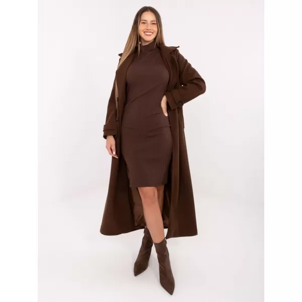  Dámské šaty RUE PARIS RV-SK-A1048.83 DARK BROWN 