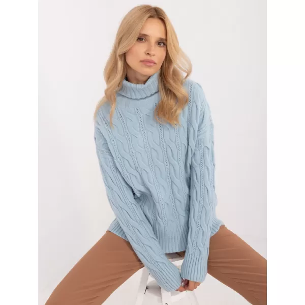 Dámský svetr WOOL FASHION ITALIA AT-SW-23445.00 LIGHT BLUE 