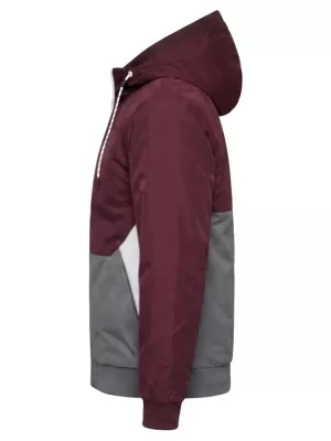 Pánská bunda OMBRE C584 BURGUNDY AND GREY