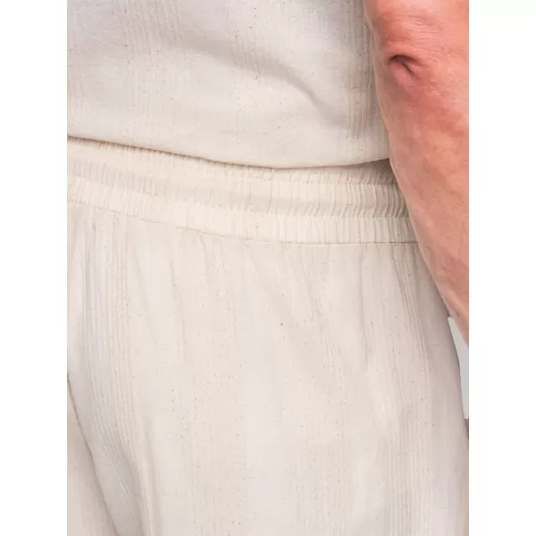  Pánské kalhoty OMBRE OM-PACP-0312 CREAM 