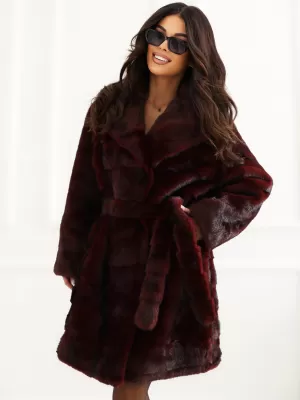 Dámský kabát FACTORY PRICE MBM-PL-25-32.98P BURGUNDY