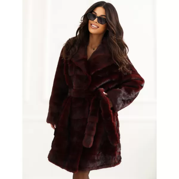  Dámský kabát FACTORY PRICE MBM-PL-25-32.98P BURGUNDY 