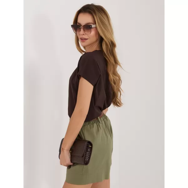  Dámské triko RUE PARIS RV-BZ-8837.67 DARK BROWN 