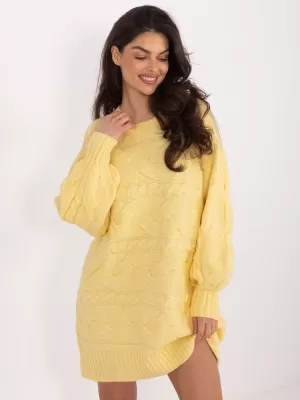 Dámský svetr WOOL FASHION ITALIA AT-SW-2367.76P BRIGHT YELLOW