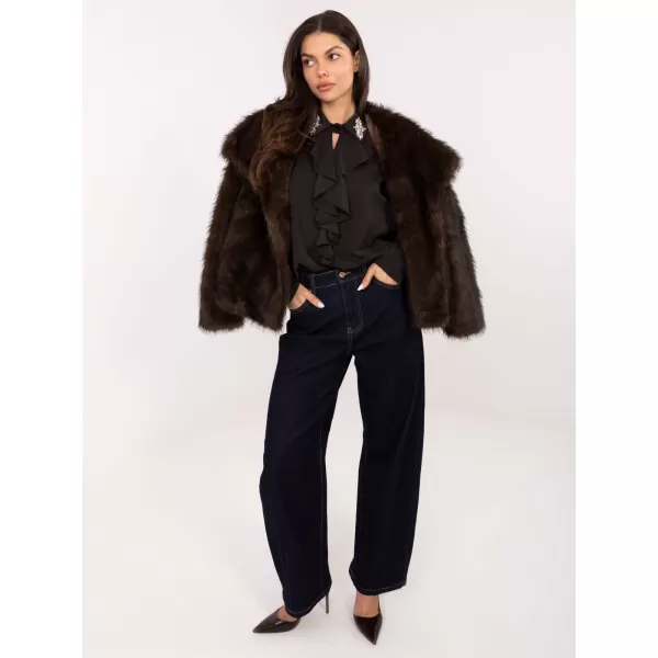  Dámská halenka FACTORY PRICE IT-BZ-28995.25 DARK BROWN 