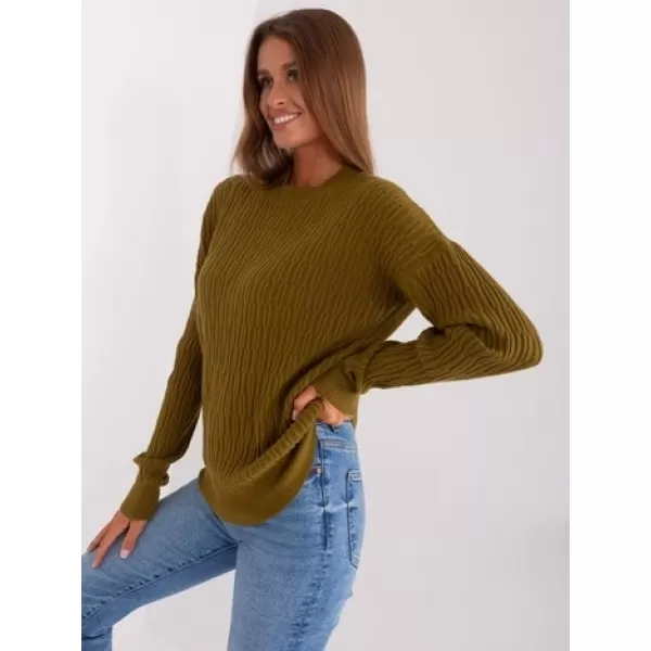  Dámský svetr WOOL FASHION ITALIA AT-SW-2338.14P OLIVE 