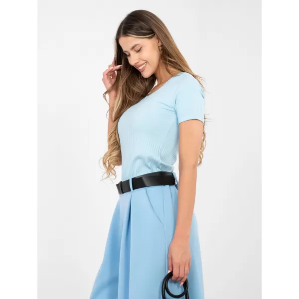  Dámské triko RUE PARIS RV-BZ-A1191.77 LIGHT BLUE 