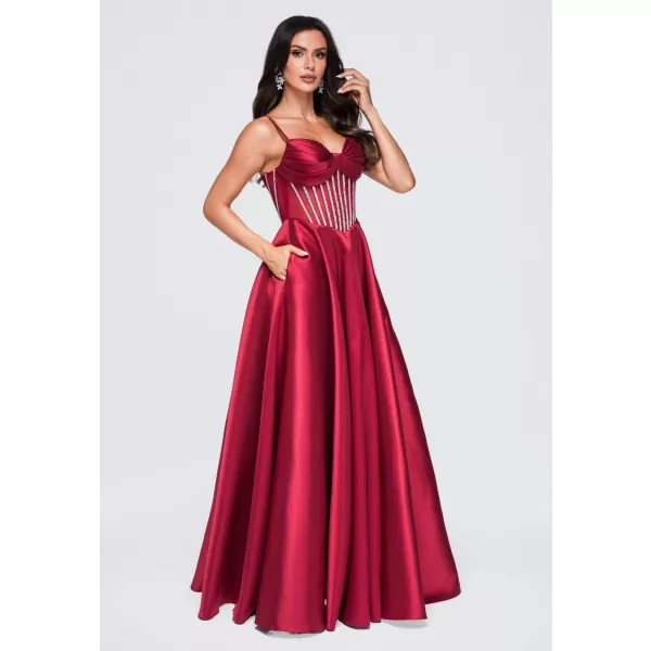  Dámské šaty LARICA LA-OM-DLR441 BURGUNDY 