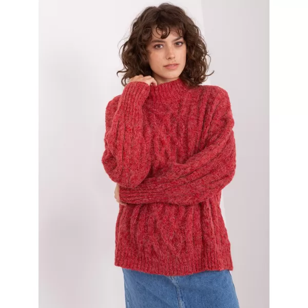  Dámský svetr WOOL FASHION ITALIA AT-SW-2363-2.04P DARK RED 