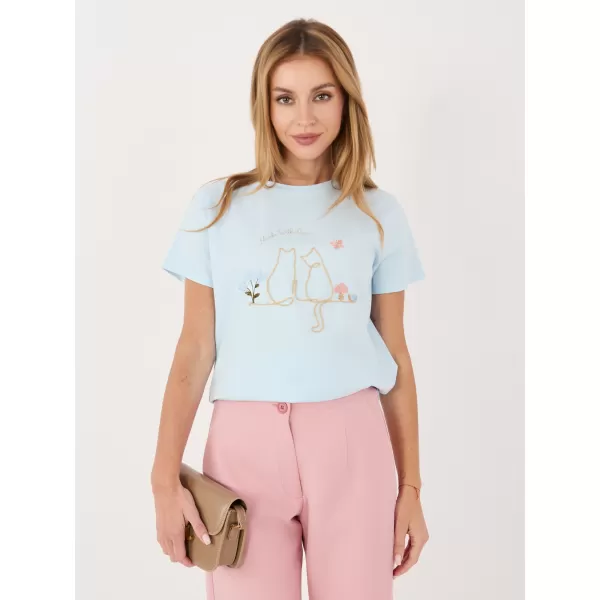  Dámské tričko ITALY MODA IR-TS-R2766.60 LIGHT BLUE 