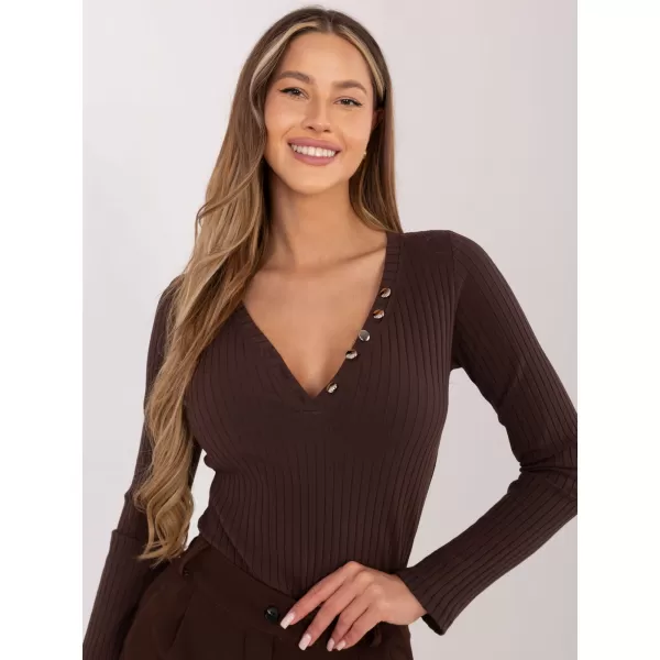  Dámská halenka RUE PARIS RV-BZ-A1045.99 DARK BROWN 