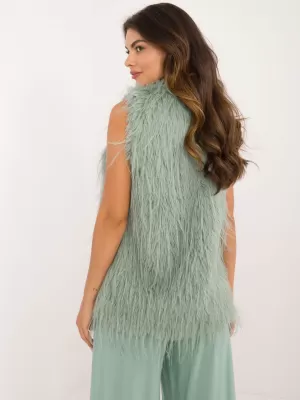 Dámská vesta WOOL FASHION ITALIA AT-KZ-2349-1.18 PISTACHIO