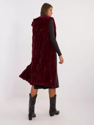 Dámská vesta WOOL FASHION ITALIA AT-KZ-2368-1.13 BURGUNDY