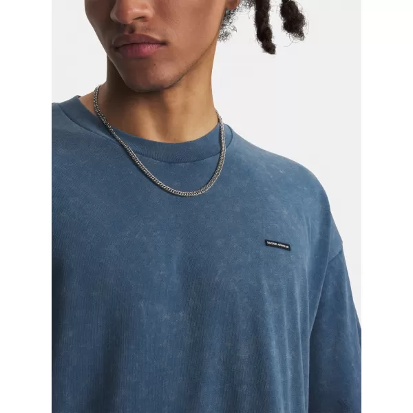  Pánské triko UNDER ARMOUR UA M HW OS LOGO WASH SS 1389147-498 MODRÁ 