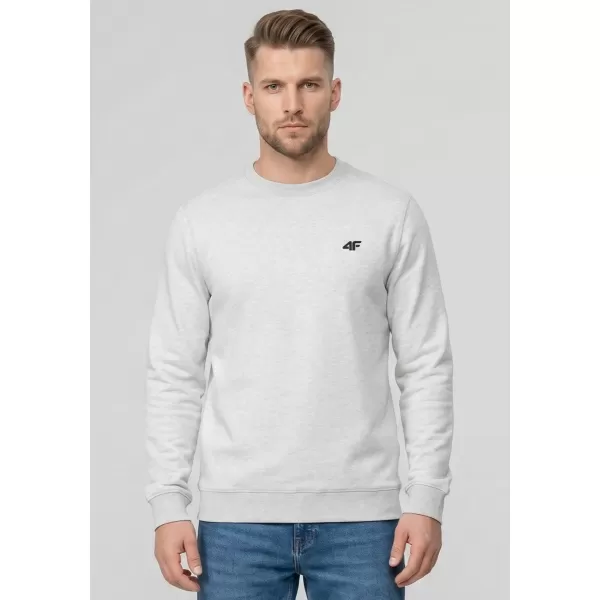  Pánská mikina 4F 4FWMM00TSWSM2549 COLD LIGHT GREY MELANGE 