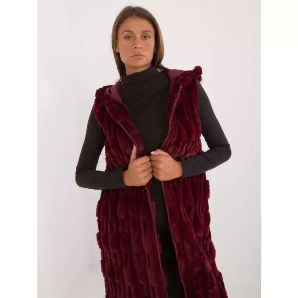  Dámská vesta WOOL FASHION ITALIA AT-KZ-2368-1.13 BURGUNDY 