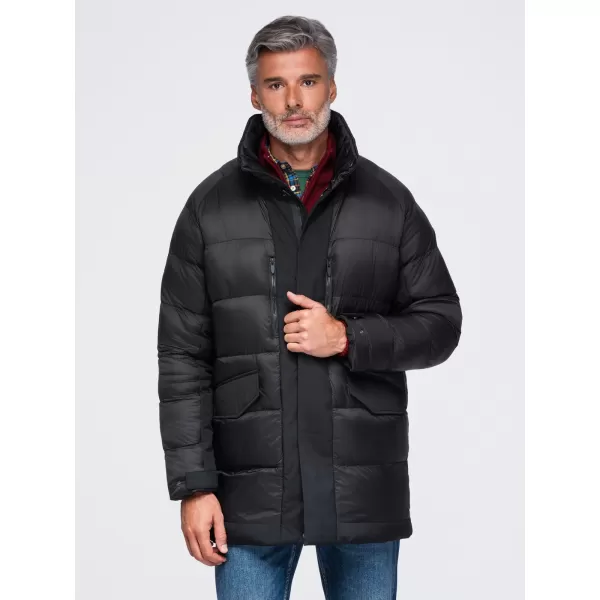  Pánská zimní bunda OMBRE OM-JALJ-0263 BLACK 