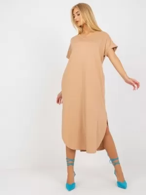 Dámské šaty OCH BELLA TW-SK-OB031.11 CAMEL