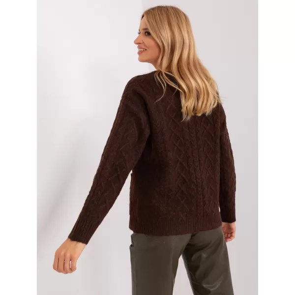  Dámský svetr WOOL FASHION ITALIA AT-SW-2358.31 DARK BROWN 