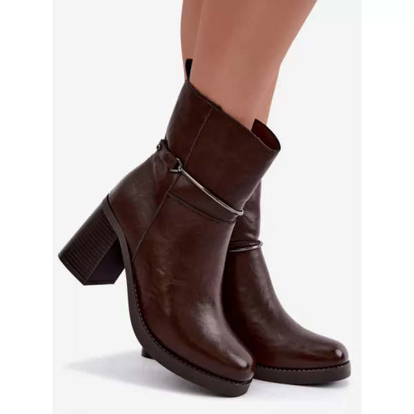  Dámské kotníkové boty BOTO SFY2461A-3 CHOCOLATE 
