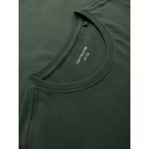  Pánské tričko OMBRE OM-TSCT-0305 DARK OLIVE 