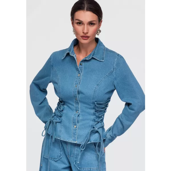  Dámská košile OMBRE OW-SH-E0070 BLUE 