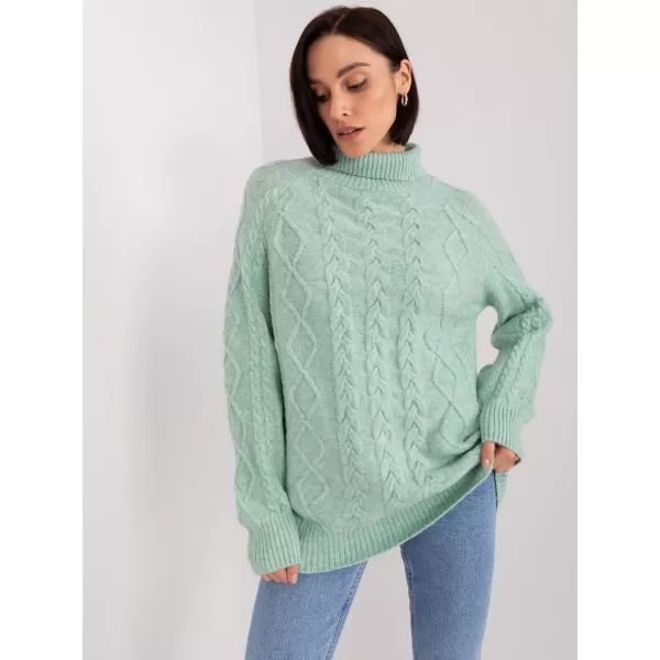  Dámský svetr WOOL FASHION ITALIA AT-SW-2355-2.30X LIGHT MINT 