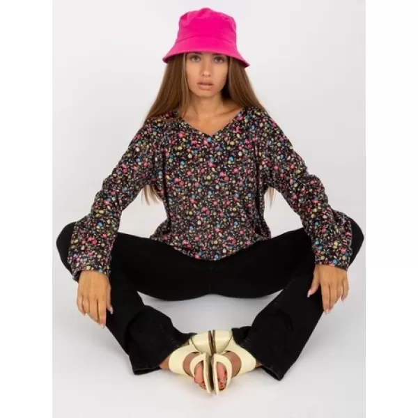  Dámská halenka RUE PARIS RV-BZ-8132.60 BLACK AND PINK 