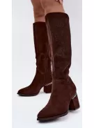 Dámské kozačky S.BARSKI HY62-8122 CHOCOLATE