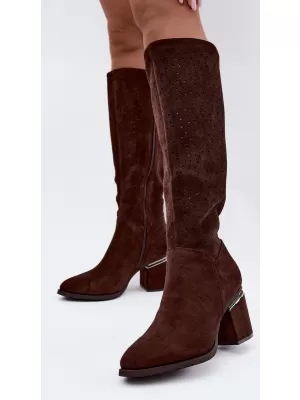 Dámské kozačky S.BARSKI HY62-8122 CHOCOLATE