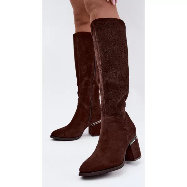  Dámské kozačky S.BARSKI HY62-8122 CHOCOLATE 