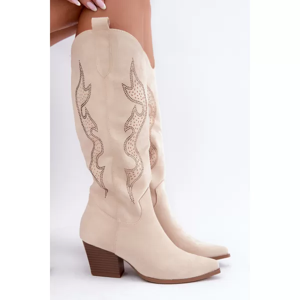  Dámské kovbojky BOTO 2539A LIGHT BEIGE 