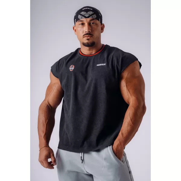  Pánské tílka NEBBIA OLYMPIA MUSCLE COVER 947 BLACK 