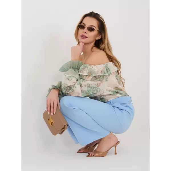  Dámské kalhoty RUE PARIS IT-SP-FL8252-1.90 LIGHT BLUE 