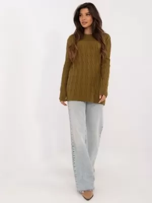 Dámský svetr WOOL FASHION ITALIA AT-SW-2343.88 OLIVE