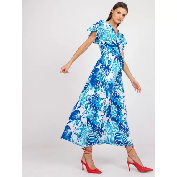  Dámské šaty ITALY MODA DHJ-SK-13203-1.03X WHITE-BLUE 