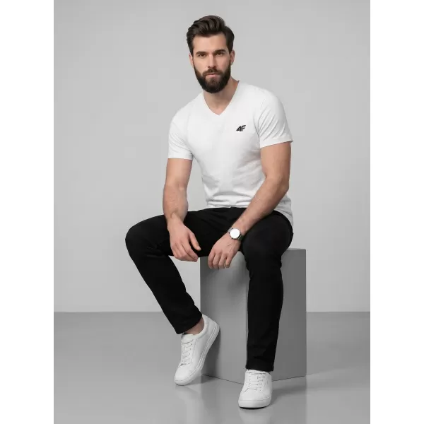  Pánské triko 4F 4FWMM00TTSHM3339 WHITE 
