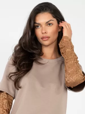 Dámská halenka FACTORY PRICE IT-BZ-22128.27 DARK BEIGE